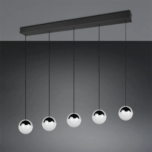 5-lichts hanglamp Senta chroom Trio 4017807685855
