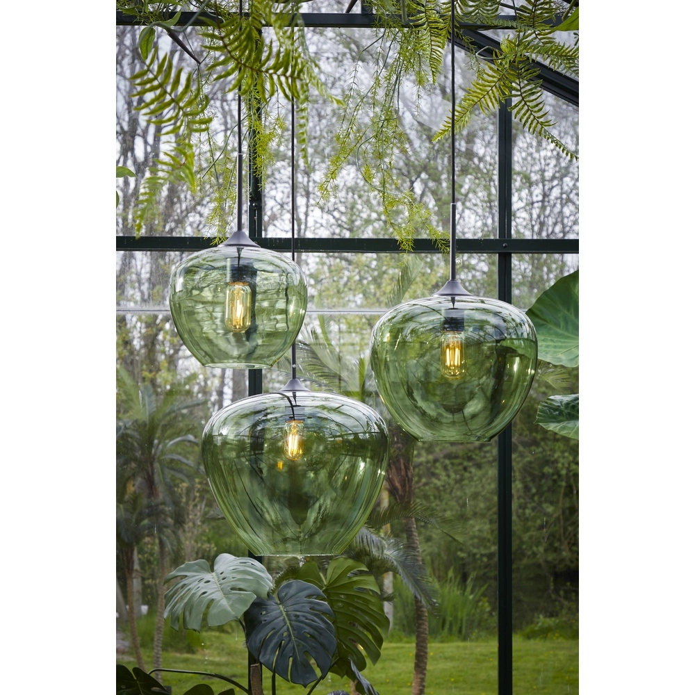 Glazen hanglamp Mayson Ø 40cm - groen glas Light & Living 8717807614225