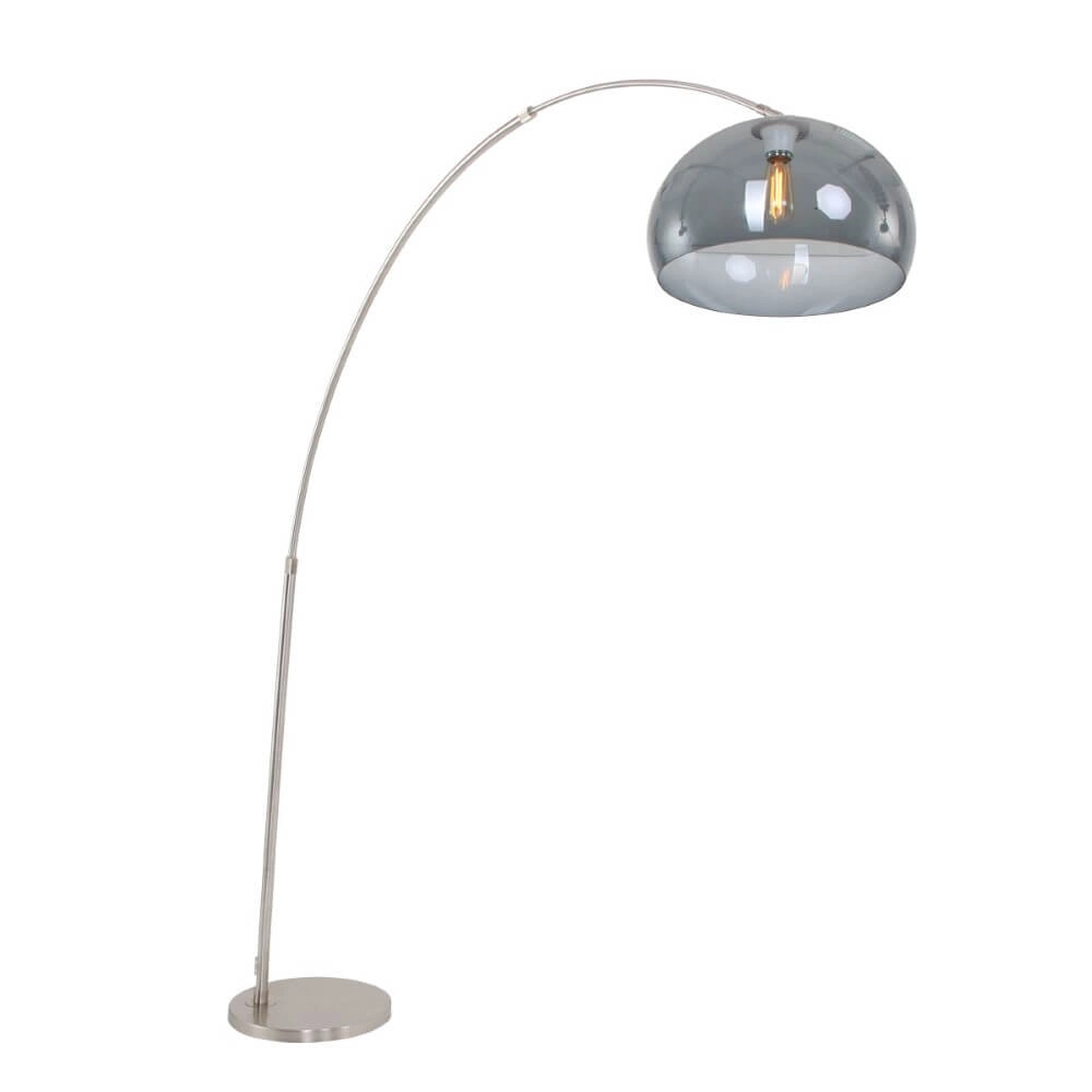 Arc lamp Gramineus staal met smoke glas Steinhauer 8712746116496