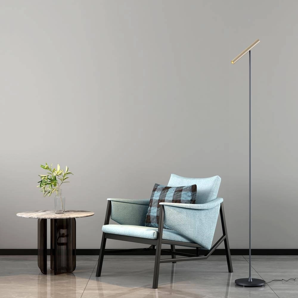 Design vloerlamp Kansas zwart met champagne Artdelight 8720701102521