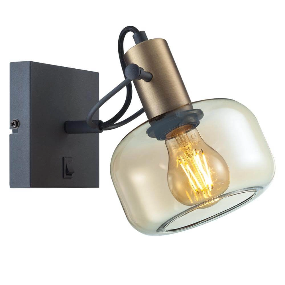 Wandlamp Glaslic amber glas