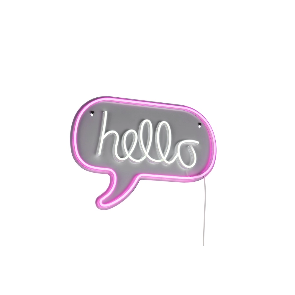 Neon wandlamp Hello roze