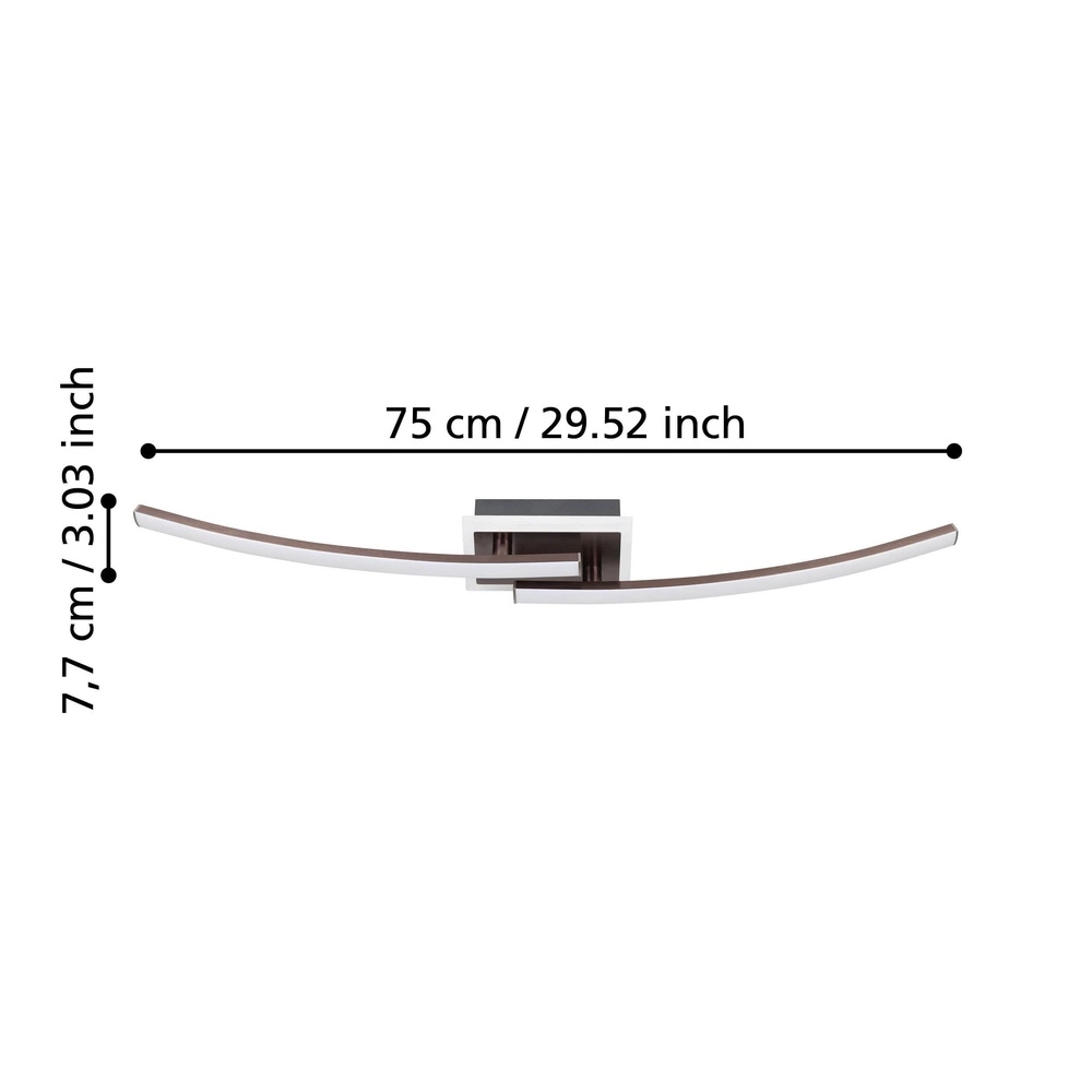 Plafondlamp Lungolago Led - brons - vierkant Eglo 9008606316083