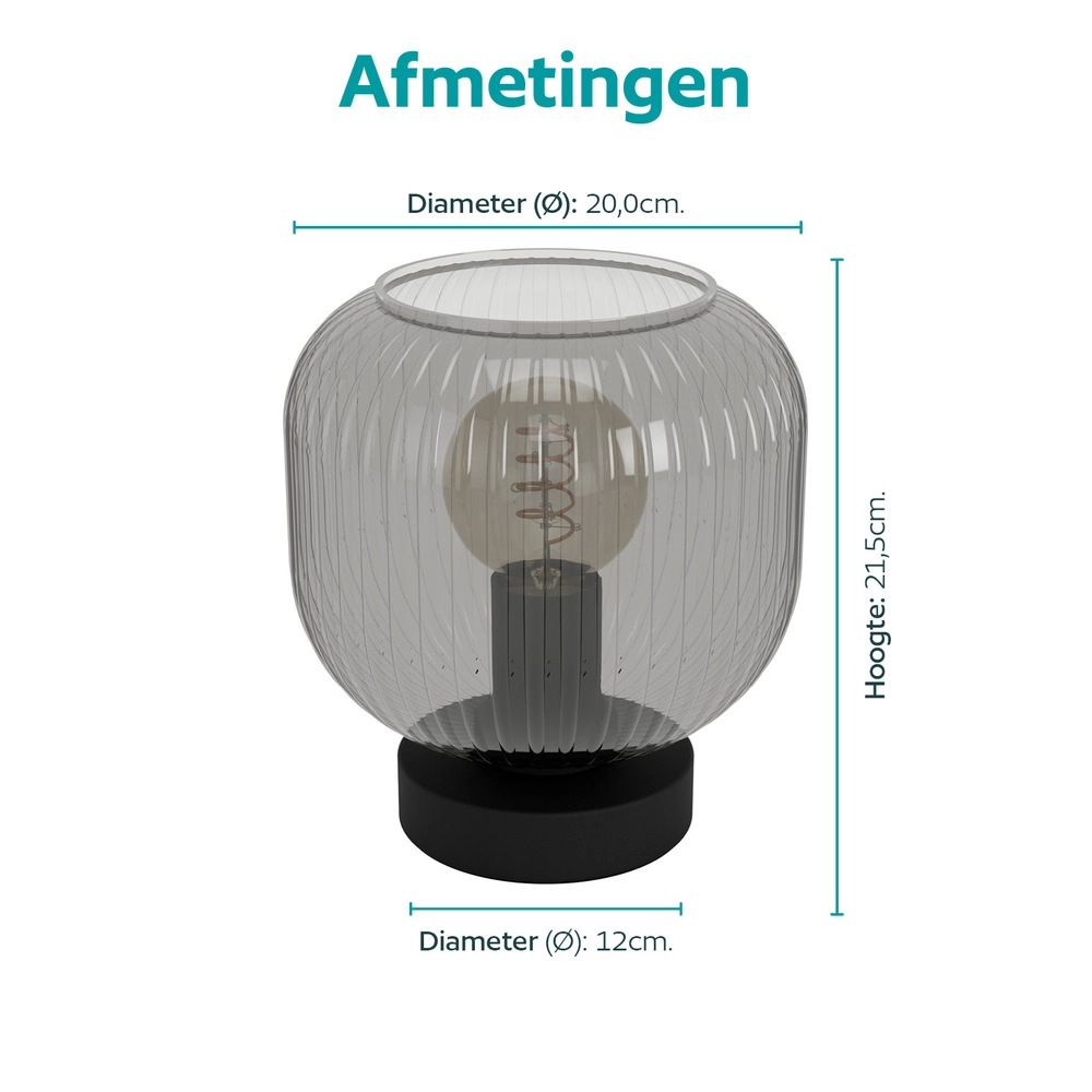 Design tafellamp Dasmina zwart Ø 20cm Eglo 9008606406395