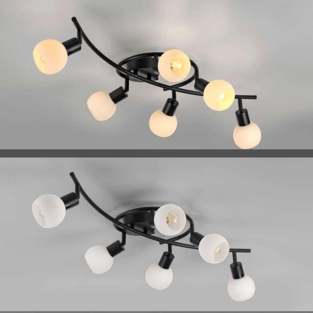 Zwarte plafondlamp Loki 6-lichts Just Light 4043689000806