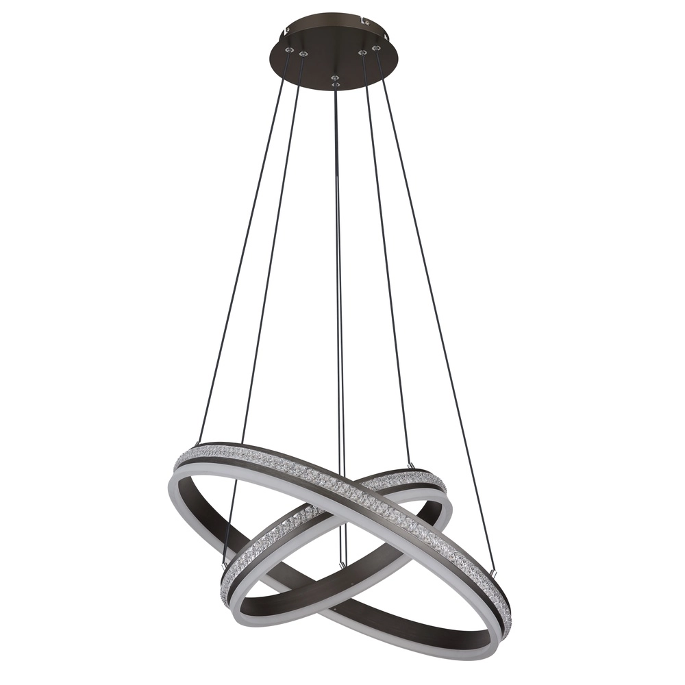 Design hanglamp Grouni 2 ringen titanium geborsteld Globo 9007371454990