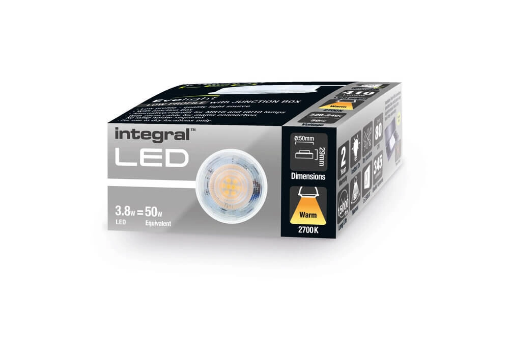 Dimbare GU10 spot vervanger Evolight - 3.8W - 410lm - 2700K Lyora 5055788252788