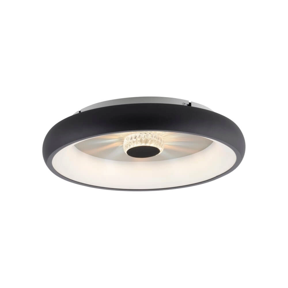 Ronde plafondlamp Vertigo zwart Ø 46,5cm