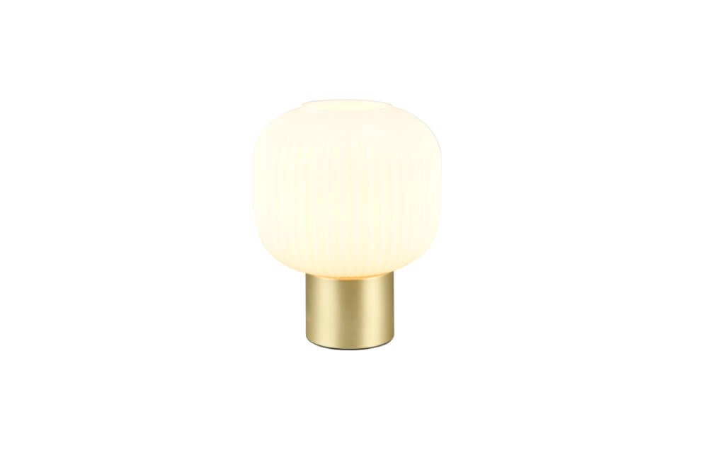 Trendy tafellamp Diva goud met wit glas Trio 4017807614534
