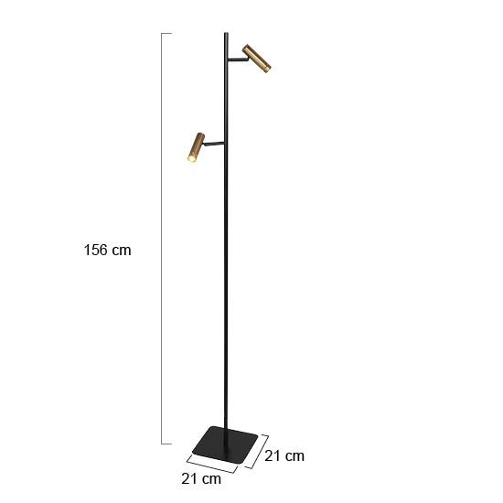 Vloerlamp 2-lichts Lumo zwart met goud Steinhauer 8712746184662