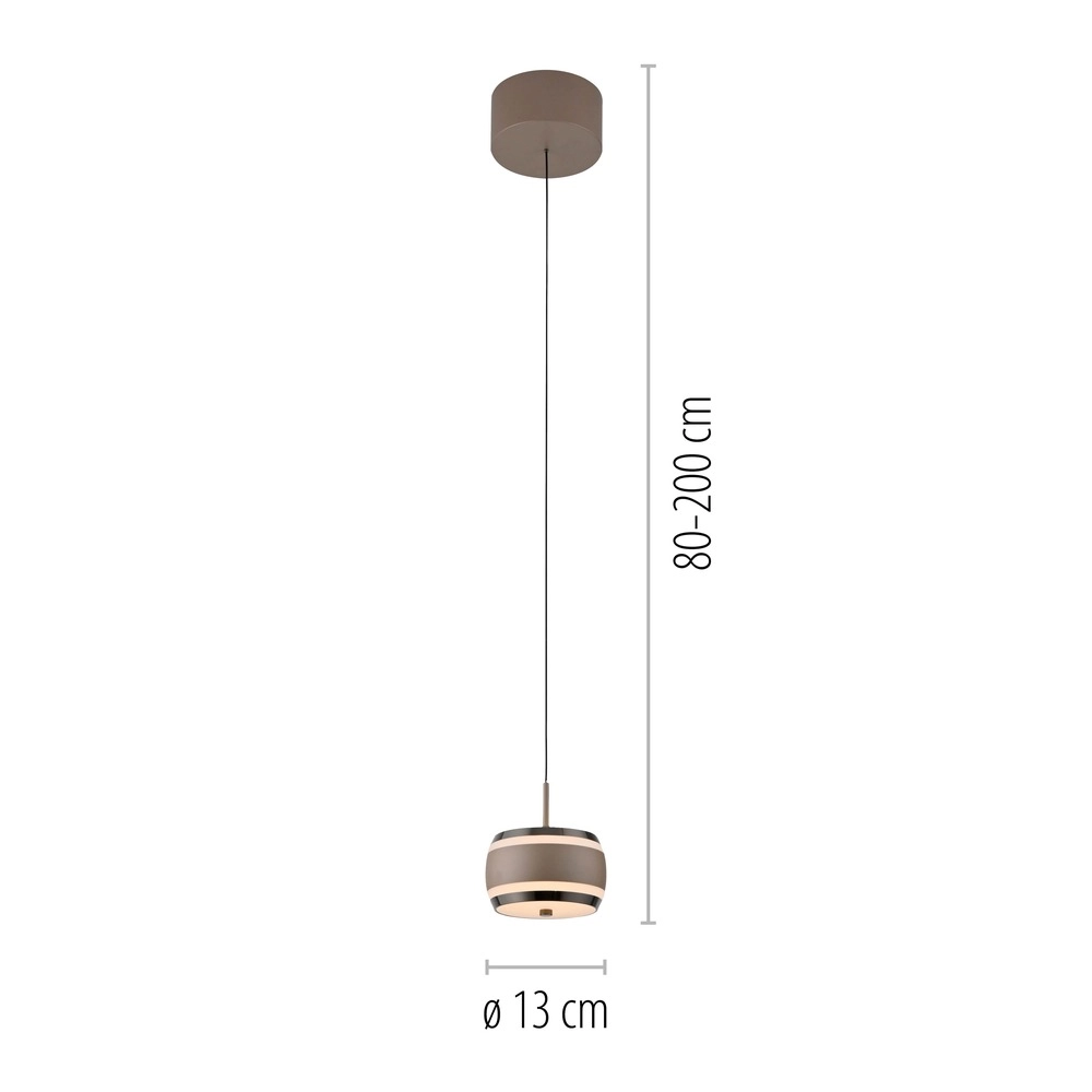 Strakke led pendel Pure Falling Rings bronce Paul Neuhaus 4012248396568