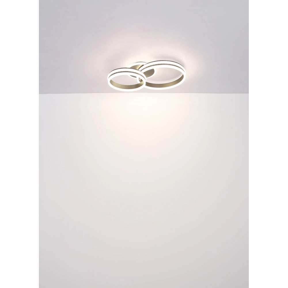 Design plafondlamp Grouni 2 ringen titanium geborsteld Globo 9007371452002