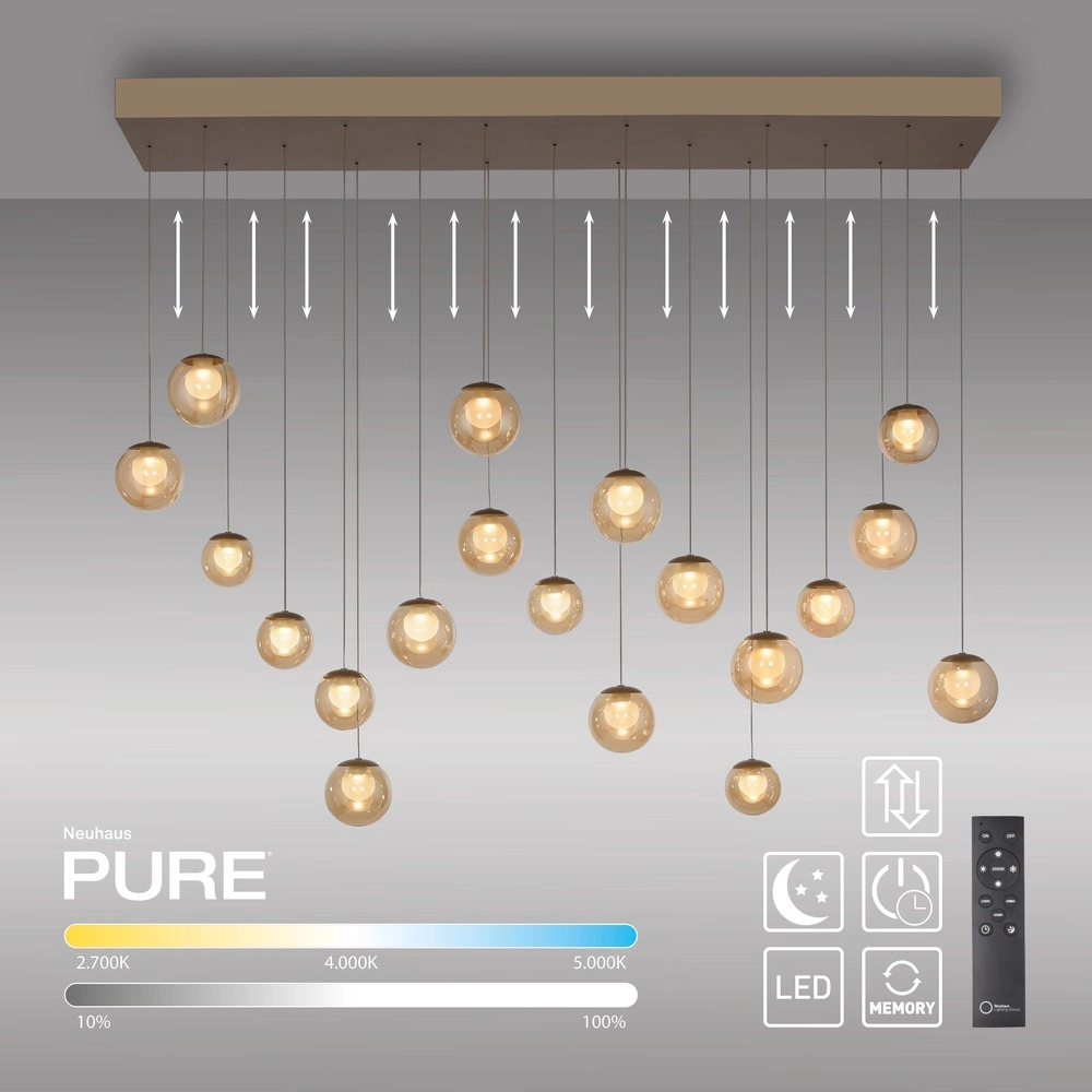 19-lichts hanglamp Pure Popup bronce Paul Neuhaus 4012248396704
