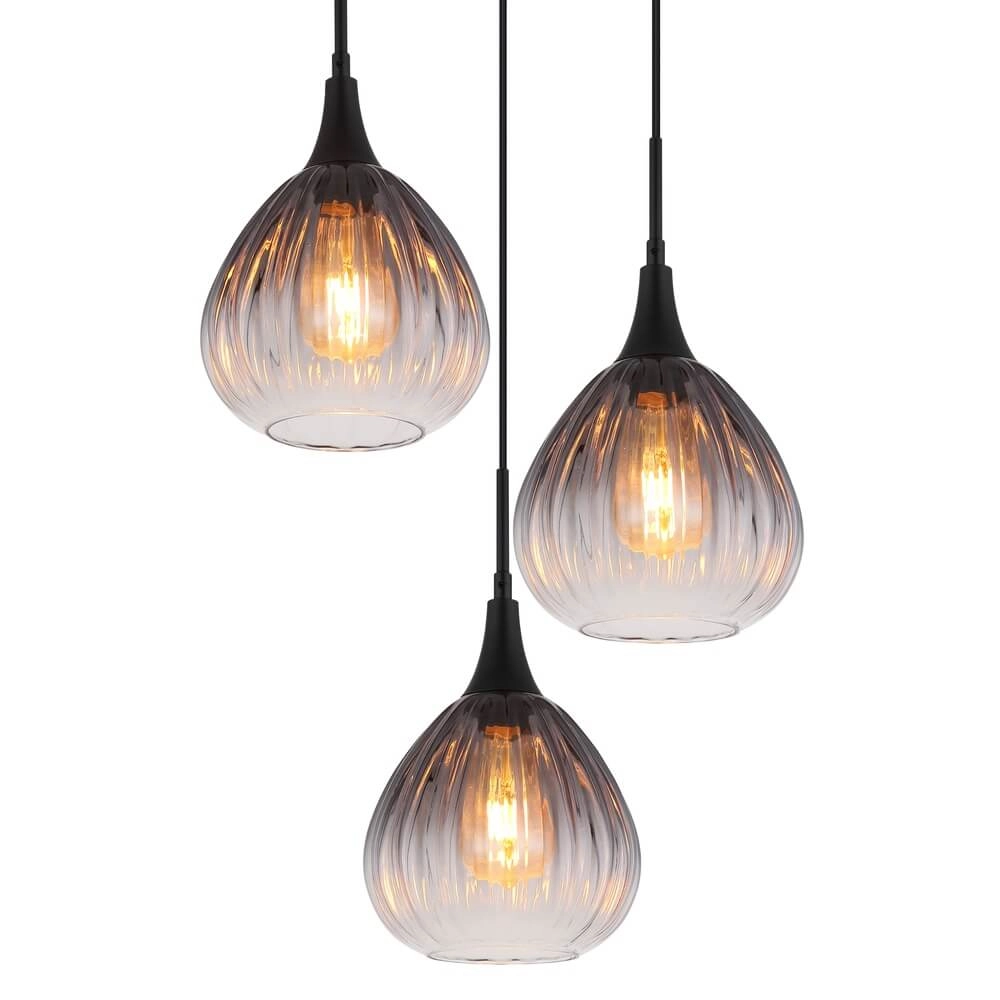 Zwarte hanglamp Olsen 3-lichts Globo 9007371456802