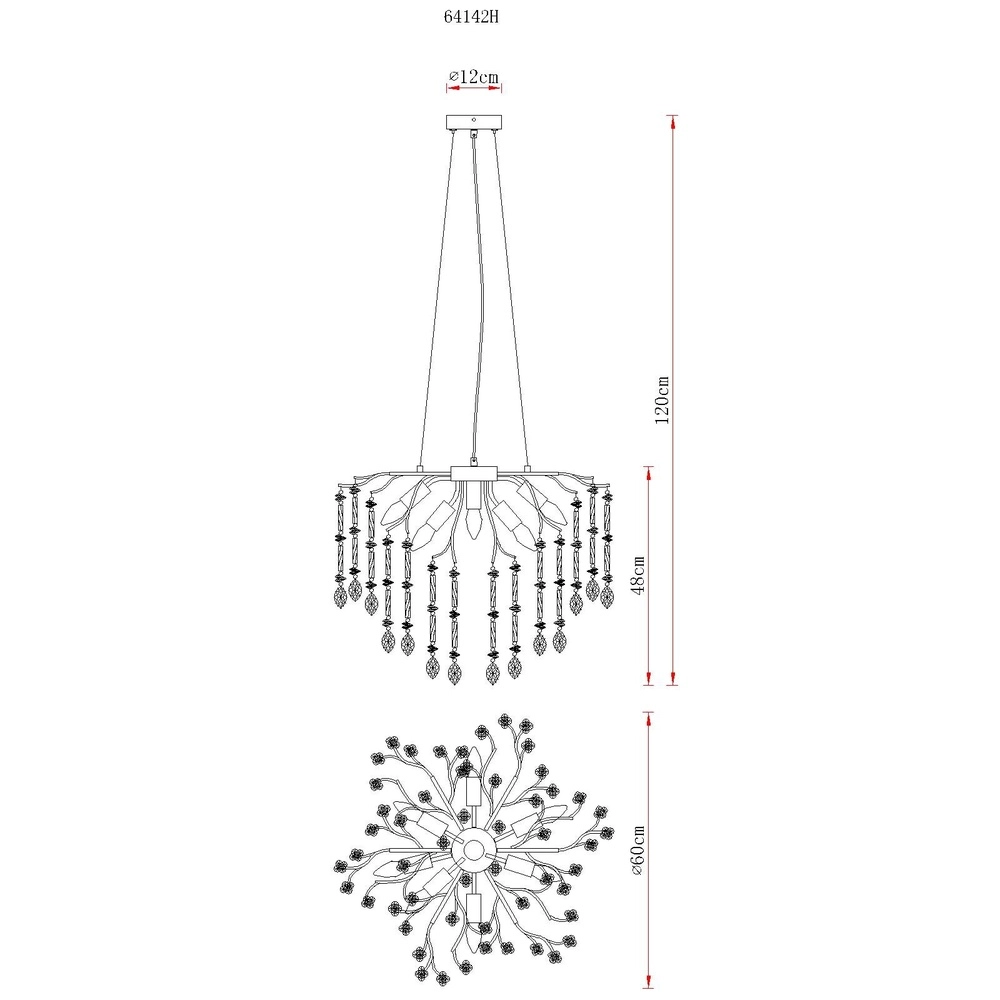 Hanglamp Gloria Ø 60cm goud Globo 9007371569984