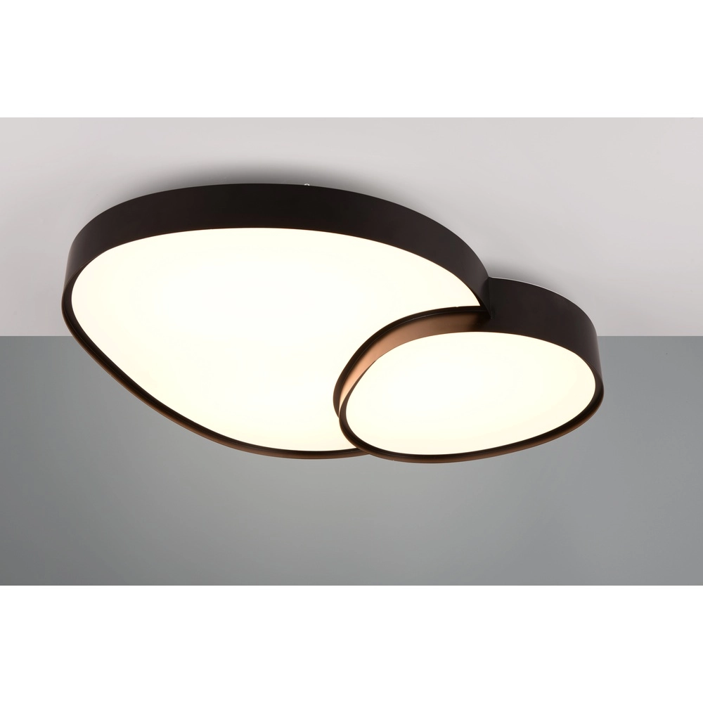 Organische plafonniere Rise 77cm zwart Trio 4017807600612