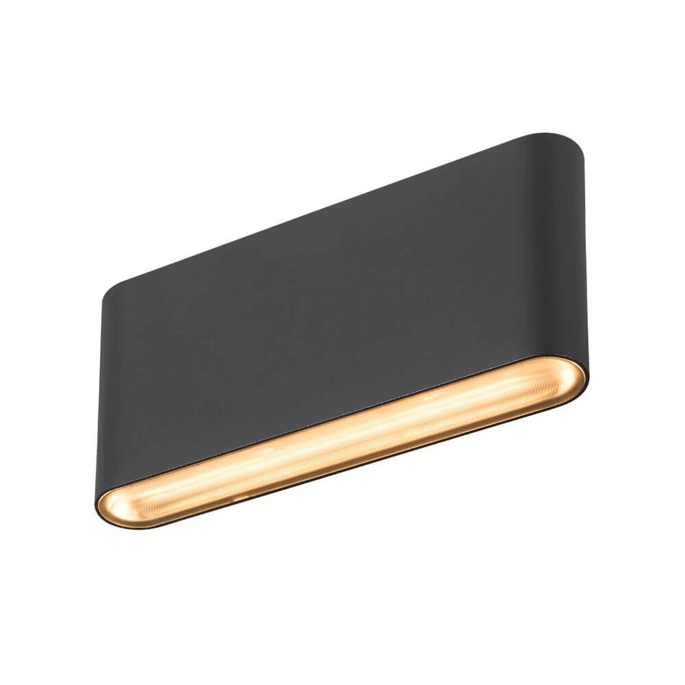 Led muurspot Oval 18 Up & down - zwart