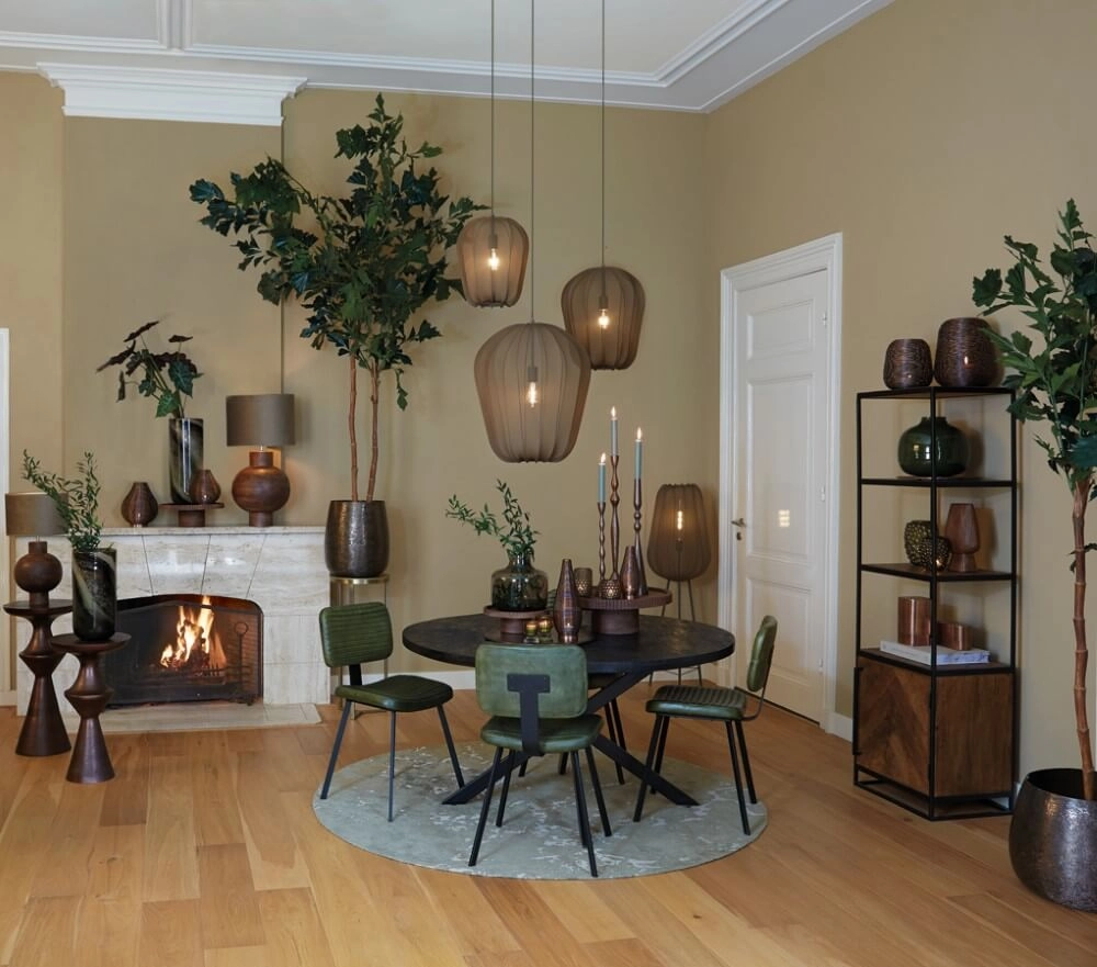 Bohemian vloerlamp Plumeria groen Ø 42cm Light & Living 8717807651312