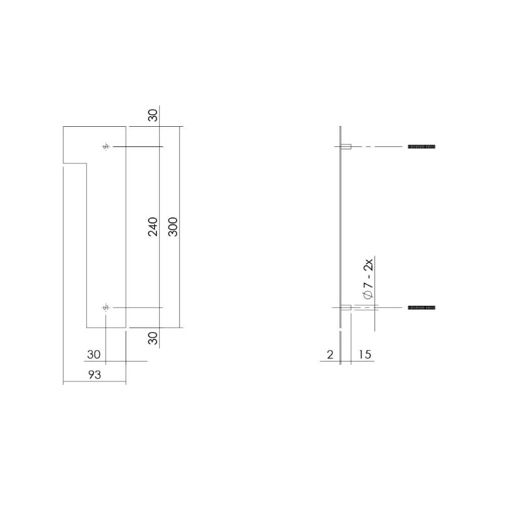 Huisnummer 1 XL Numbra 30cm RVS Intersteel 8714186503089