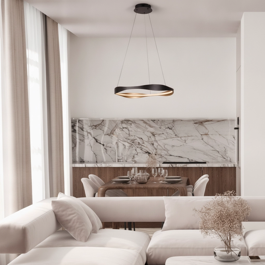 Design hanglamp Dobi Ø 60cm zwart met goud