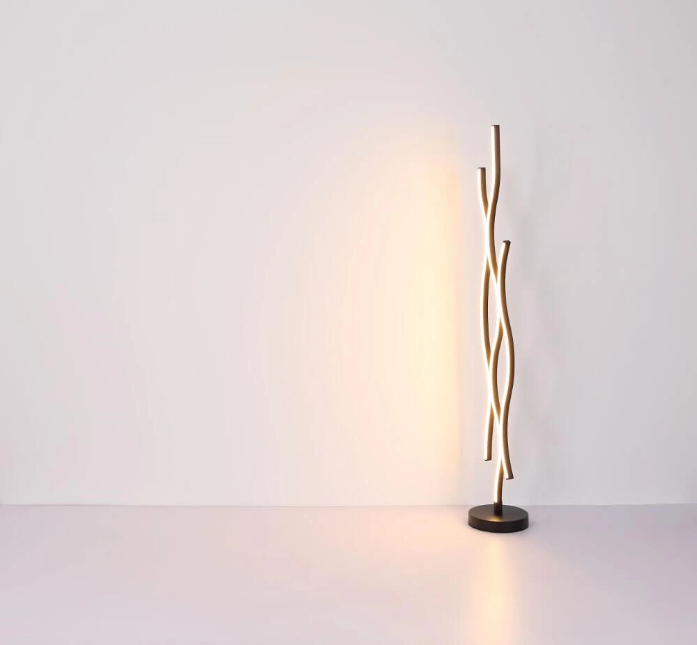 Vloerlamp Geronimo zwart met hout Globo 9007371457045