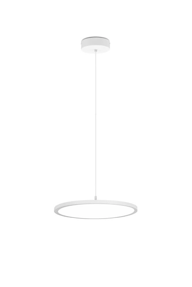 Witte strakke hanglamp Tray Ø 40cm Trio 4017807537956