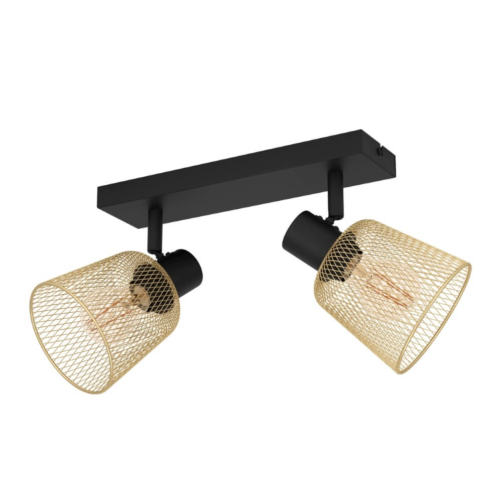 Plafondlamp Coslada 2-lichts - goud met zwart