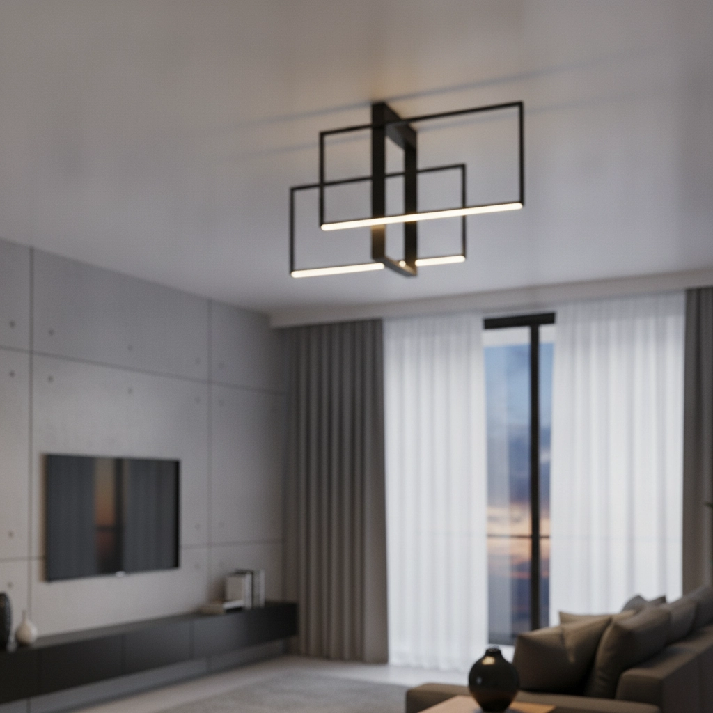 Plafondlamp Clea zwart 70cm