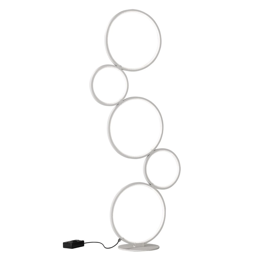 Vloerlamp Rondo 5-rings wit