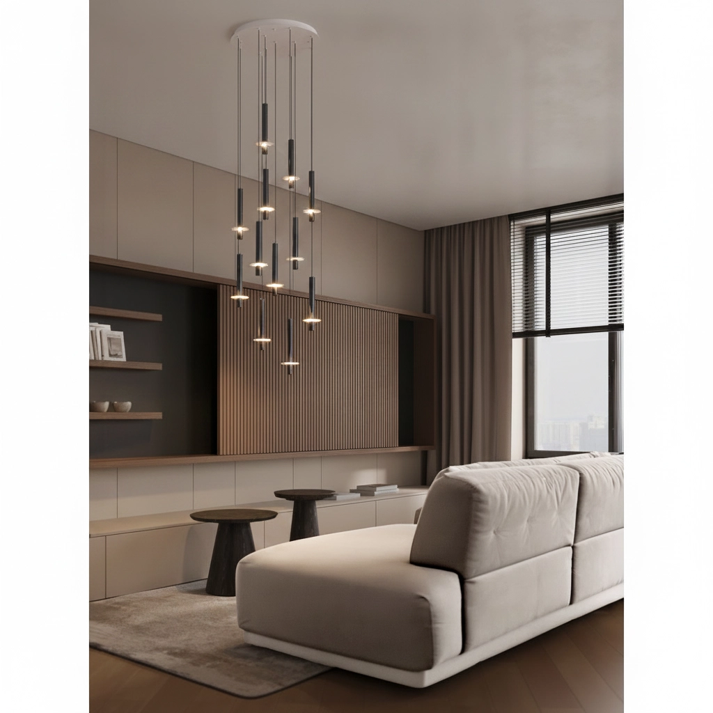 Design hanglamp Noemi zwart met wit Ø 62cm