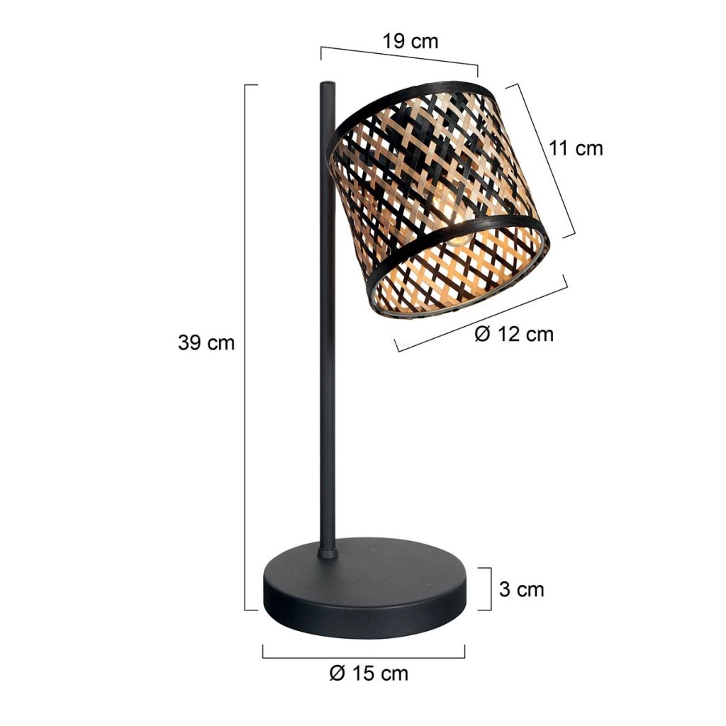 Tafellamp Sumba met bamboe kapje Ø12cm Steinhauer 8712746182859