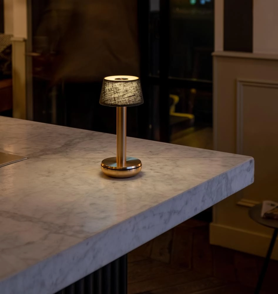 Rechargeable table lamp Two Gold Emerald linen Humble 7446023312356