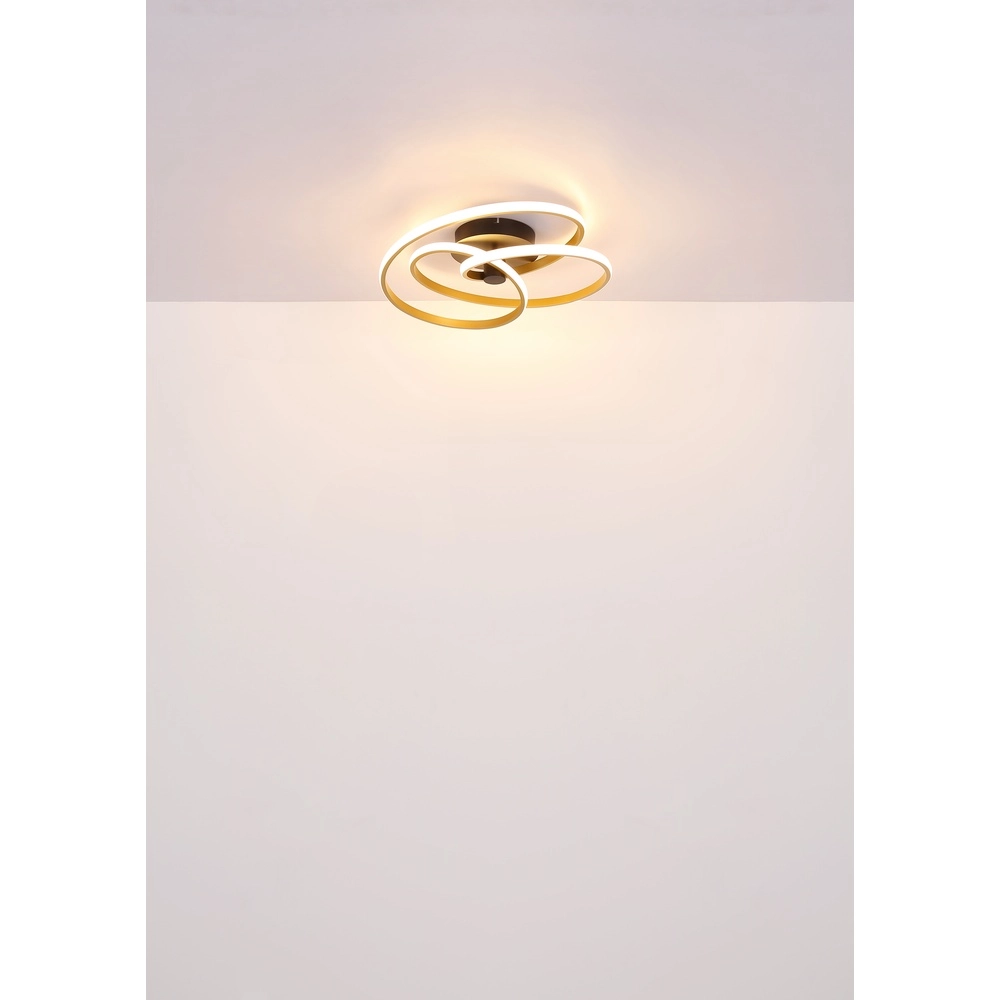 Moderne plafondlamp Glyxar zwart met goud Globo 9007371450787