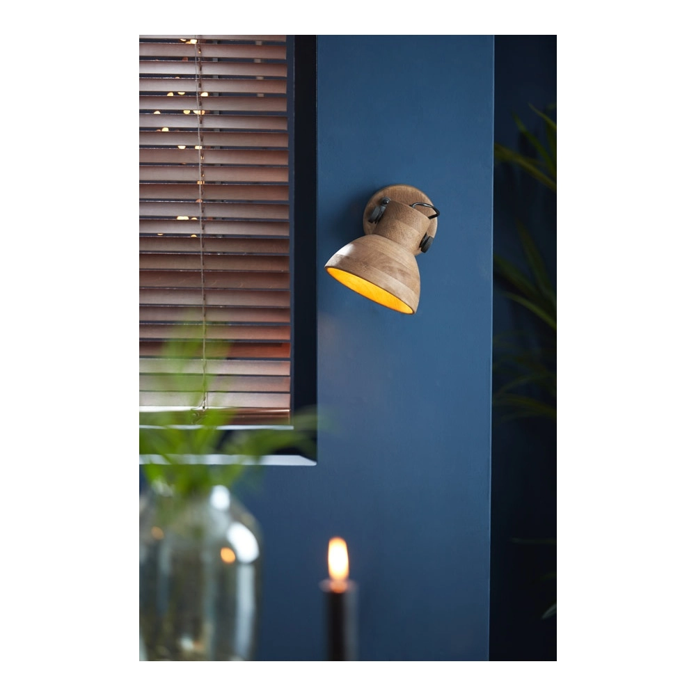 Houten wandlampje Ilanio bruin Light & Living 8717807293345