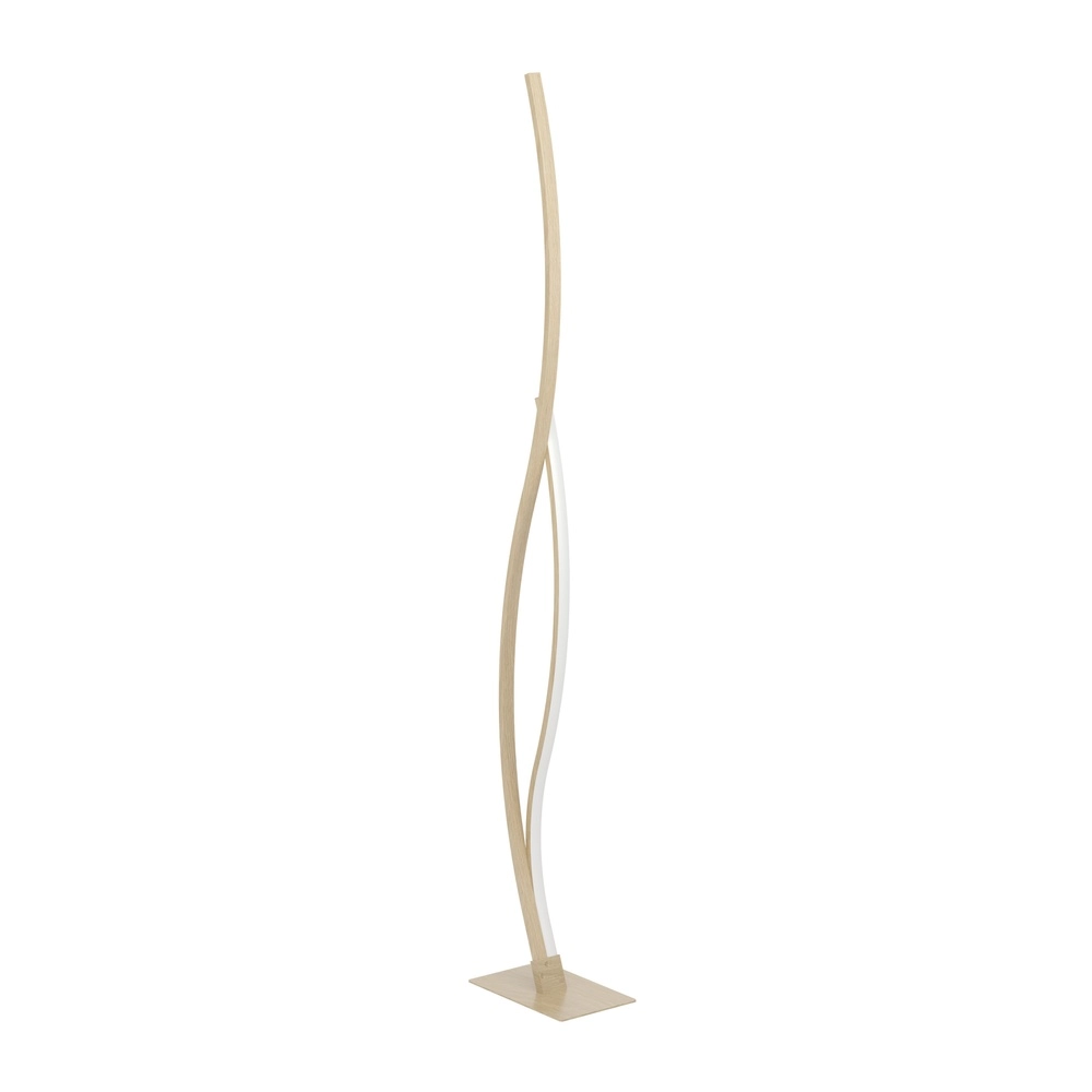 Led vloerlamp Grisolia 129cm - houtlook