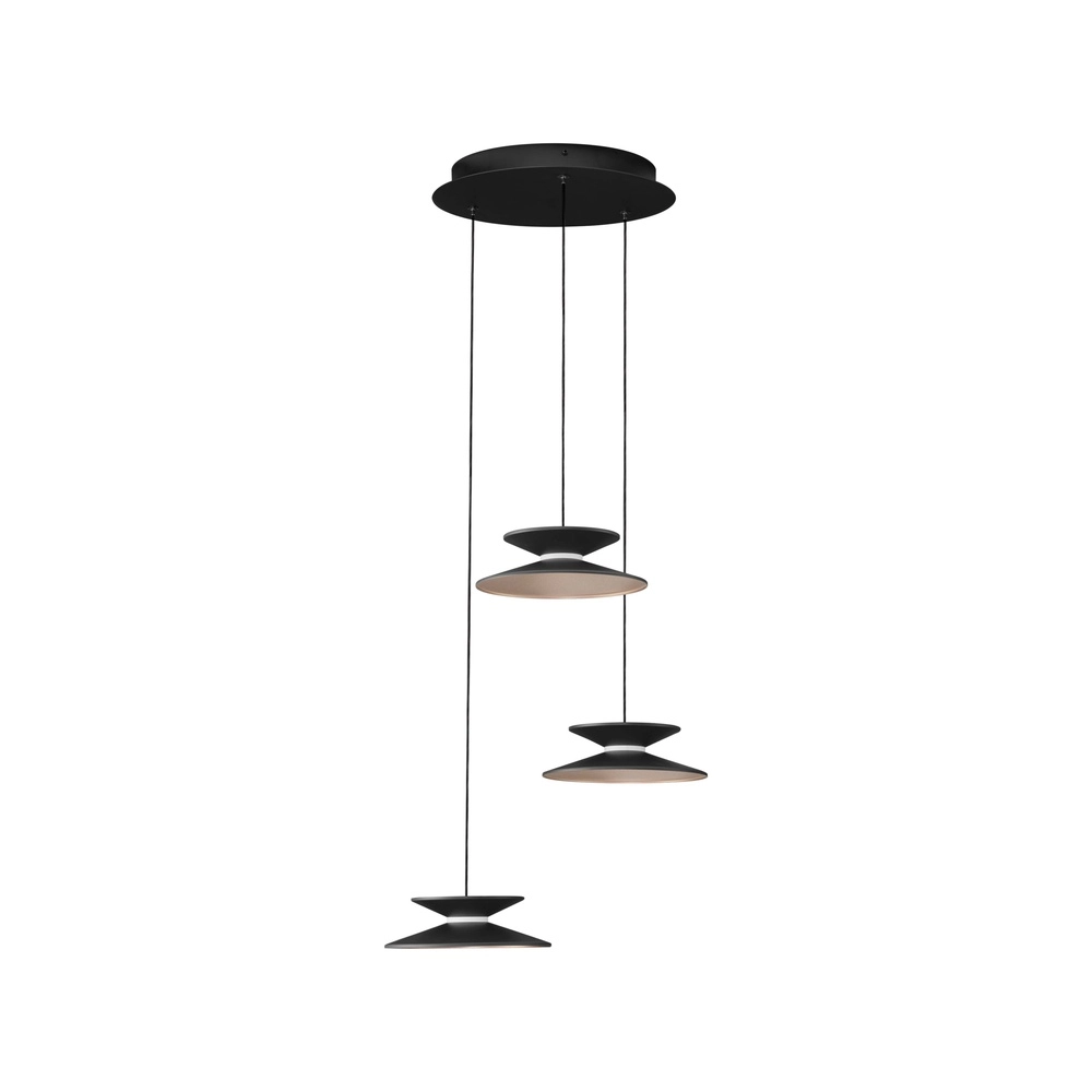 Design hanglamp Morfi 3-lichts zwart Lyora 5212017458476