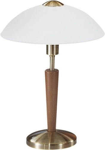 Tafellamp Solo 1 35cm bronsgoud met hout