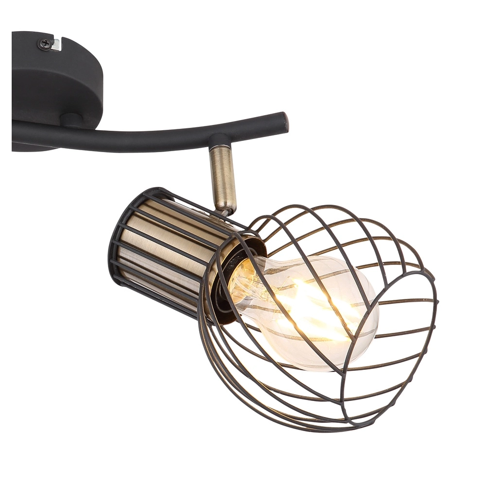 Plafondlamp Argusto 2-lichts zwart Globo 9007371390717