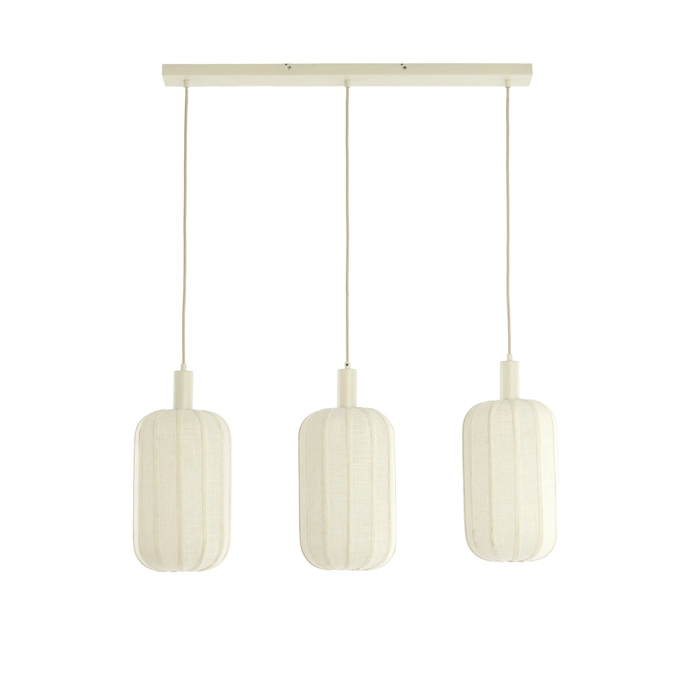 3L eettafel hanglamp Tufia linnen crème
