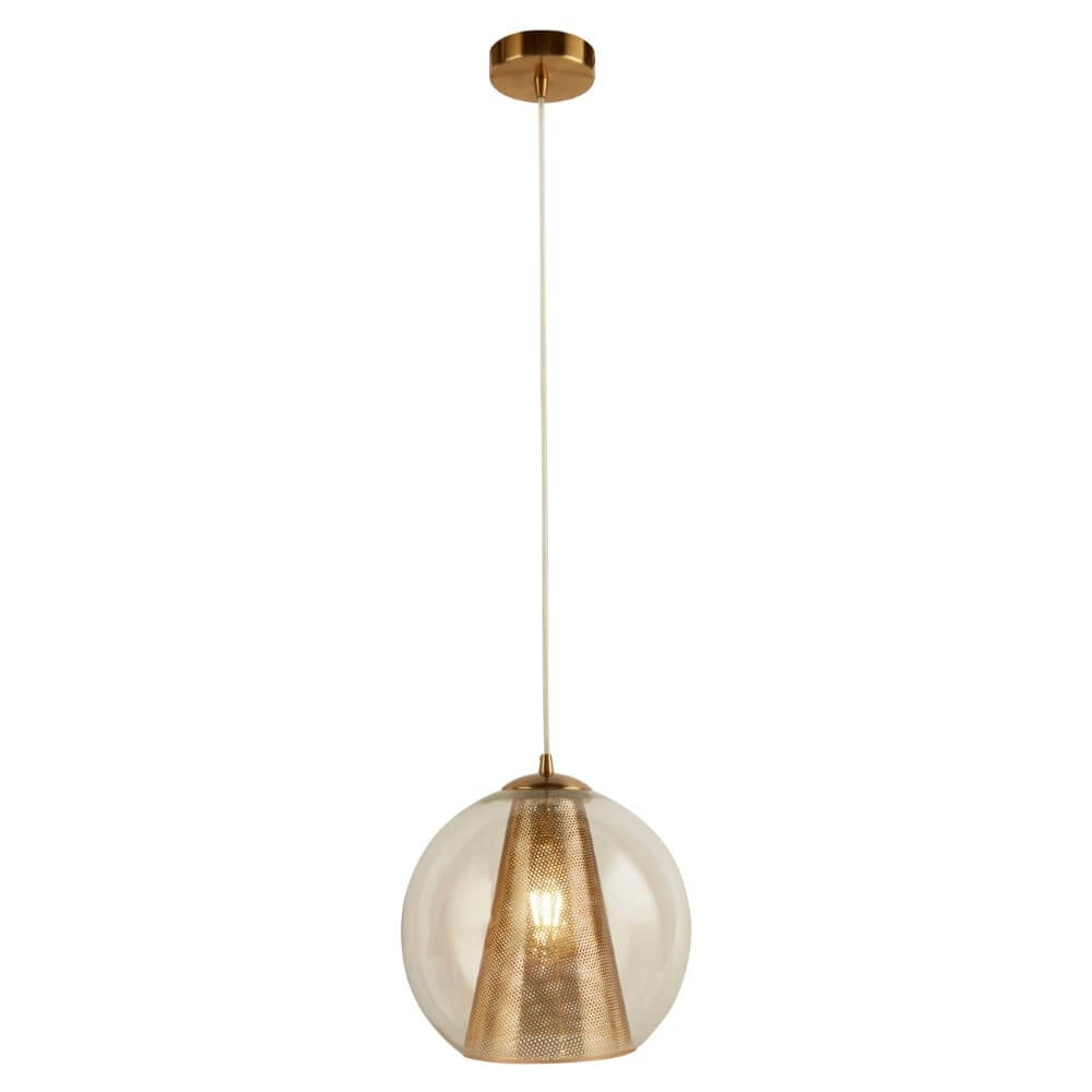 Gouden hanglamp Conio met glas