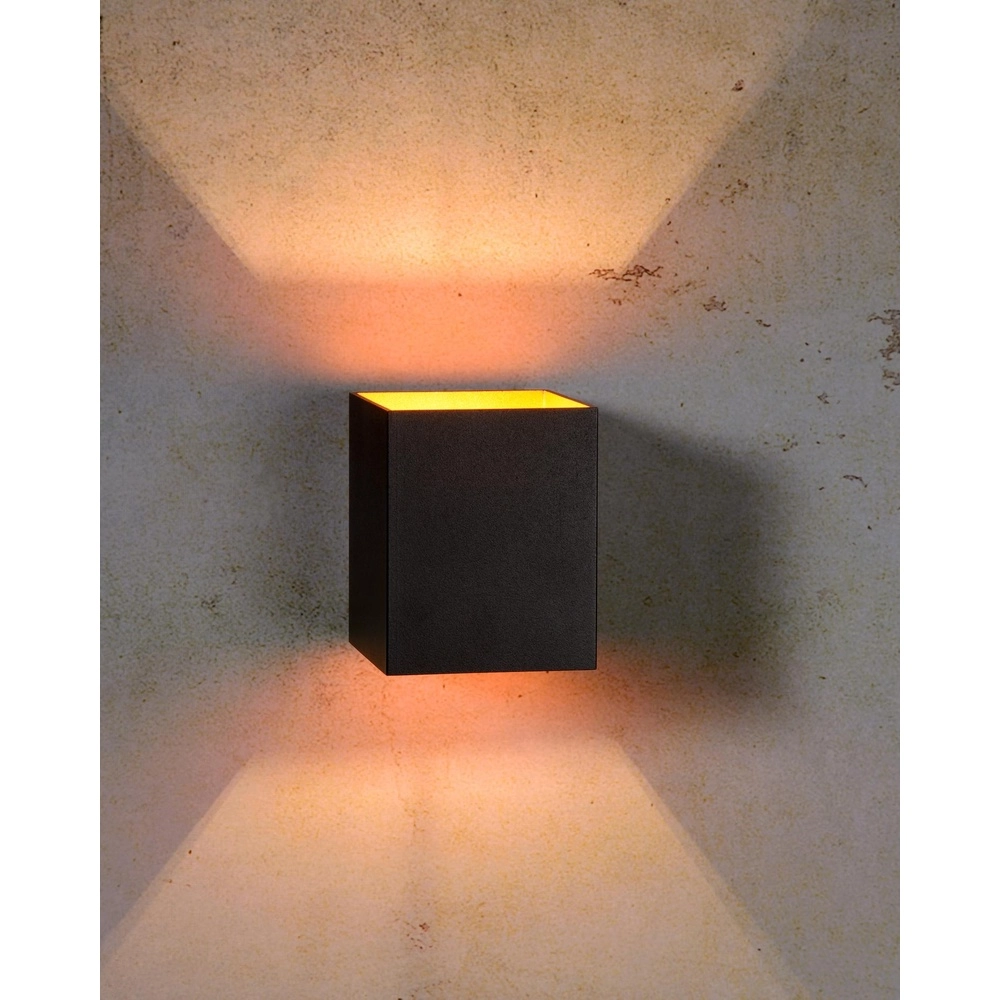 Wandlamp Xera 8cm zwart Lucide 5411212233660