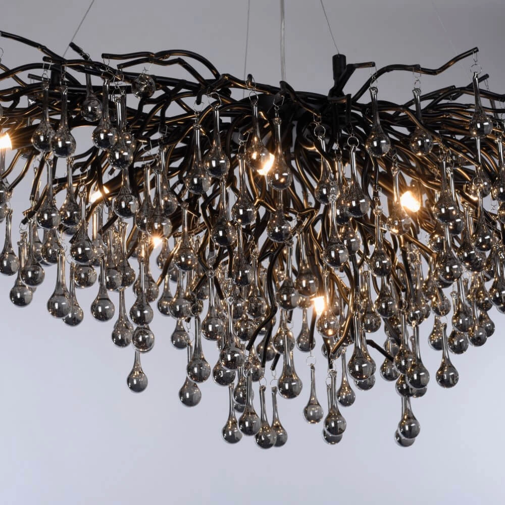 Unieke kroonluchter Icicle zwart Paul Neuhaus 4012248377567