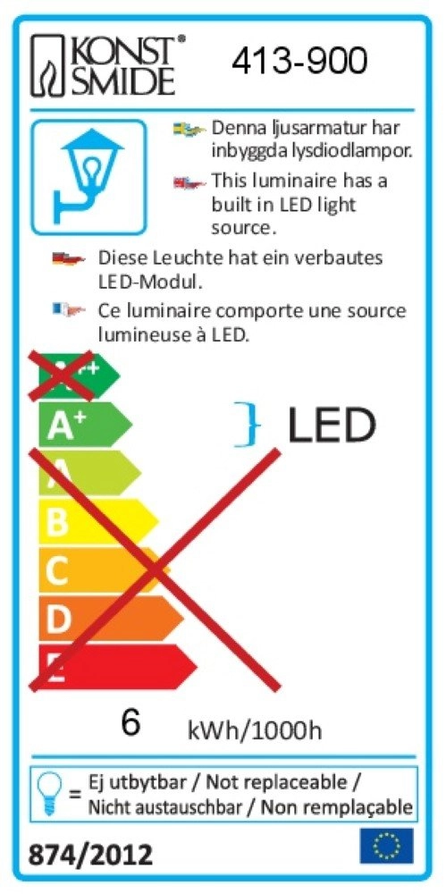 Led wandspot Vega voor buiten KonstSmide 7318304139009