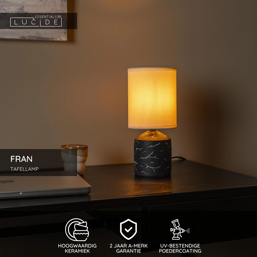 Tafellamp Fran zwart Lucide 5411212470324