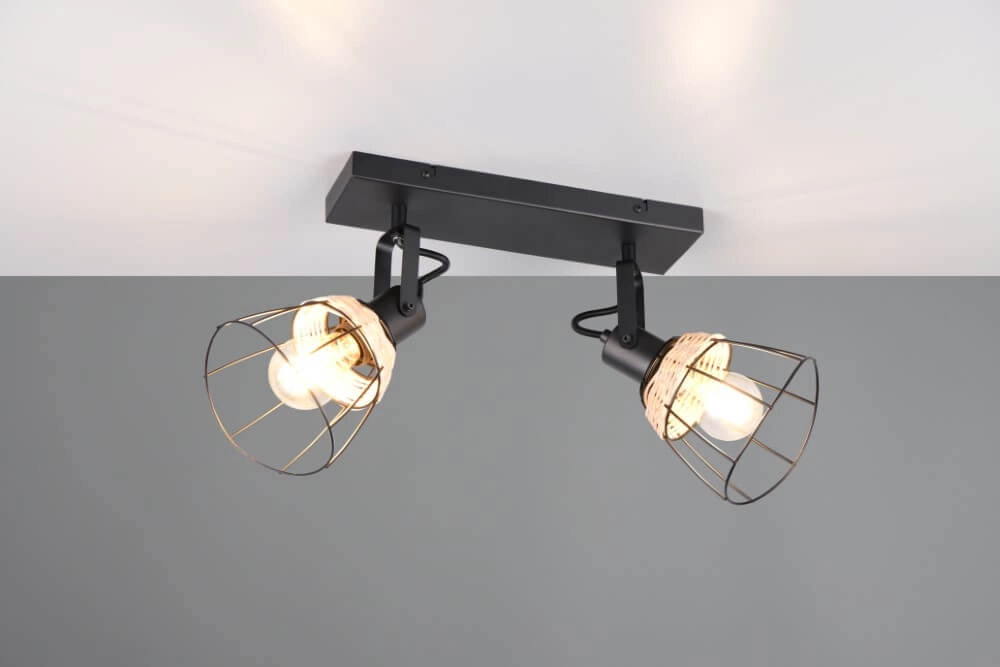 Zwarte plafondlamp Jerome design 2-lichts Trio 4017807637700