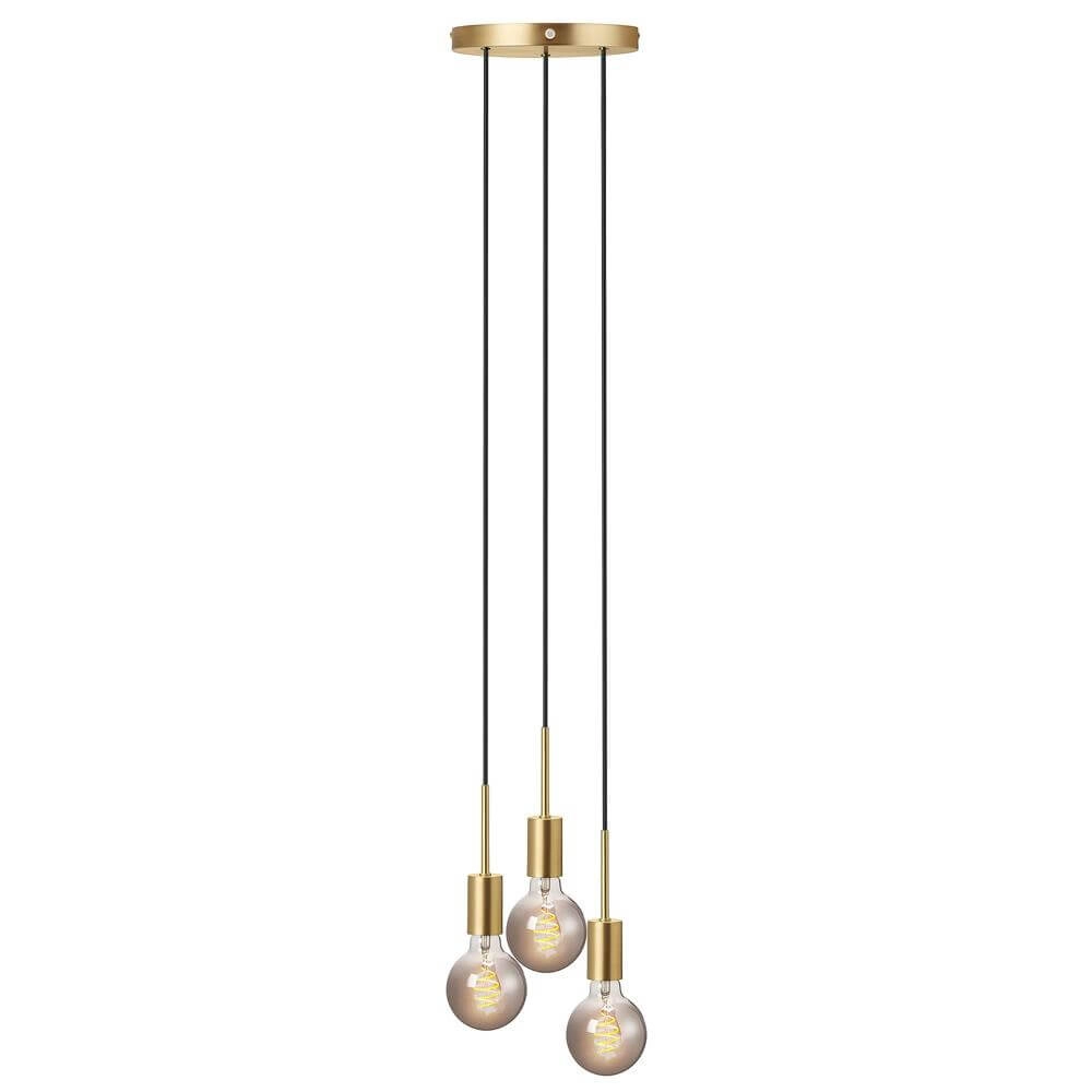 3-lichts hanglamp Paco messing