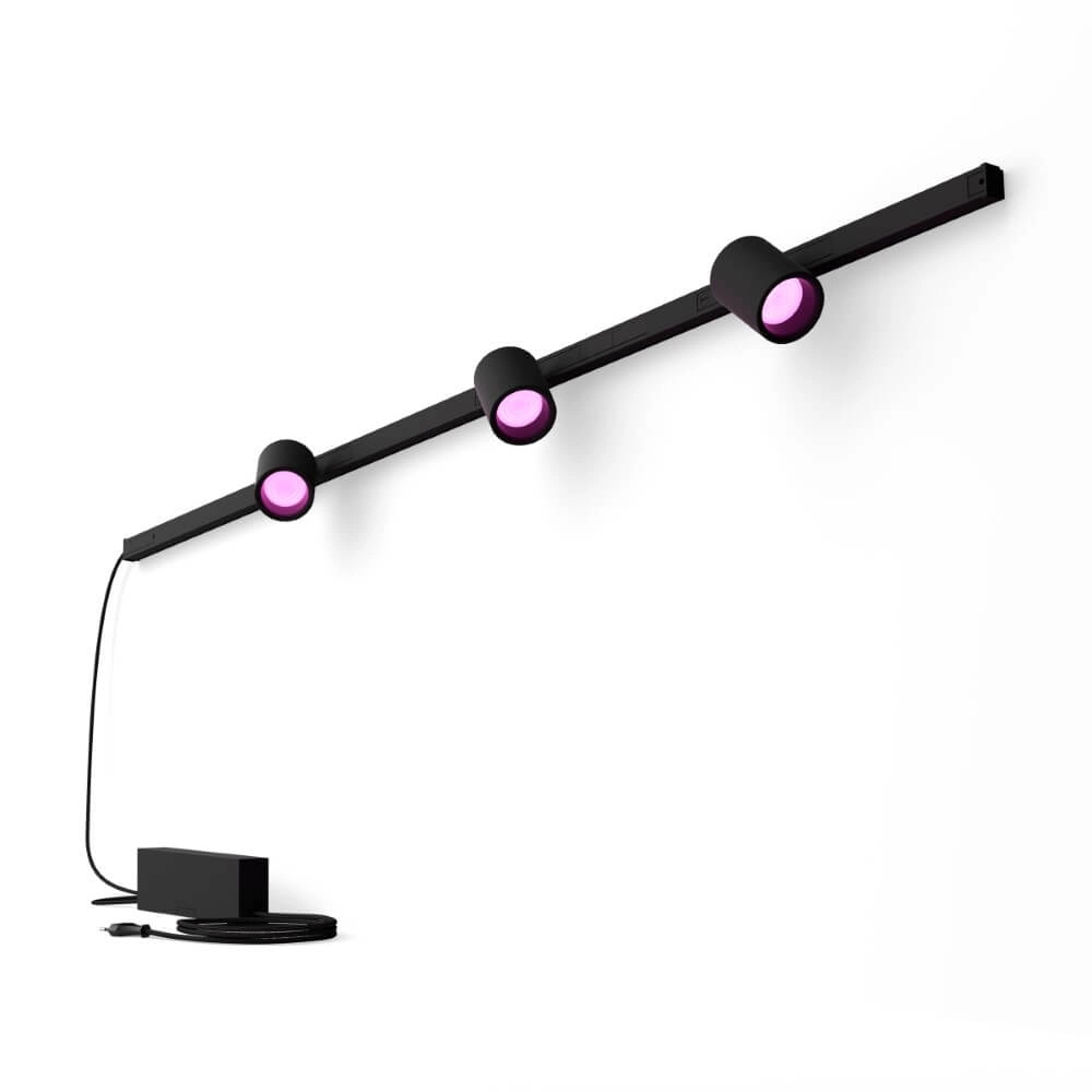 Hue Perifo - White and color set van 3 wandspots zwart Philips 8719514407848