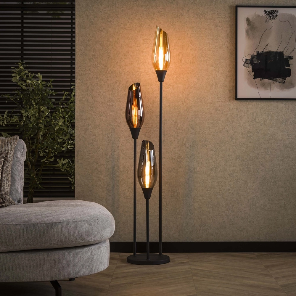 Glazen vloerlamp Cocoon 3x E27 - 168cm