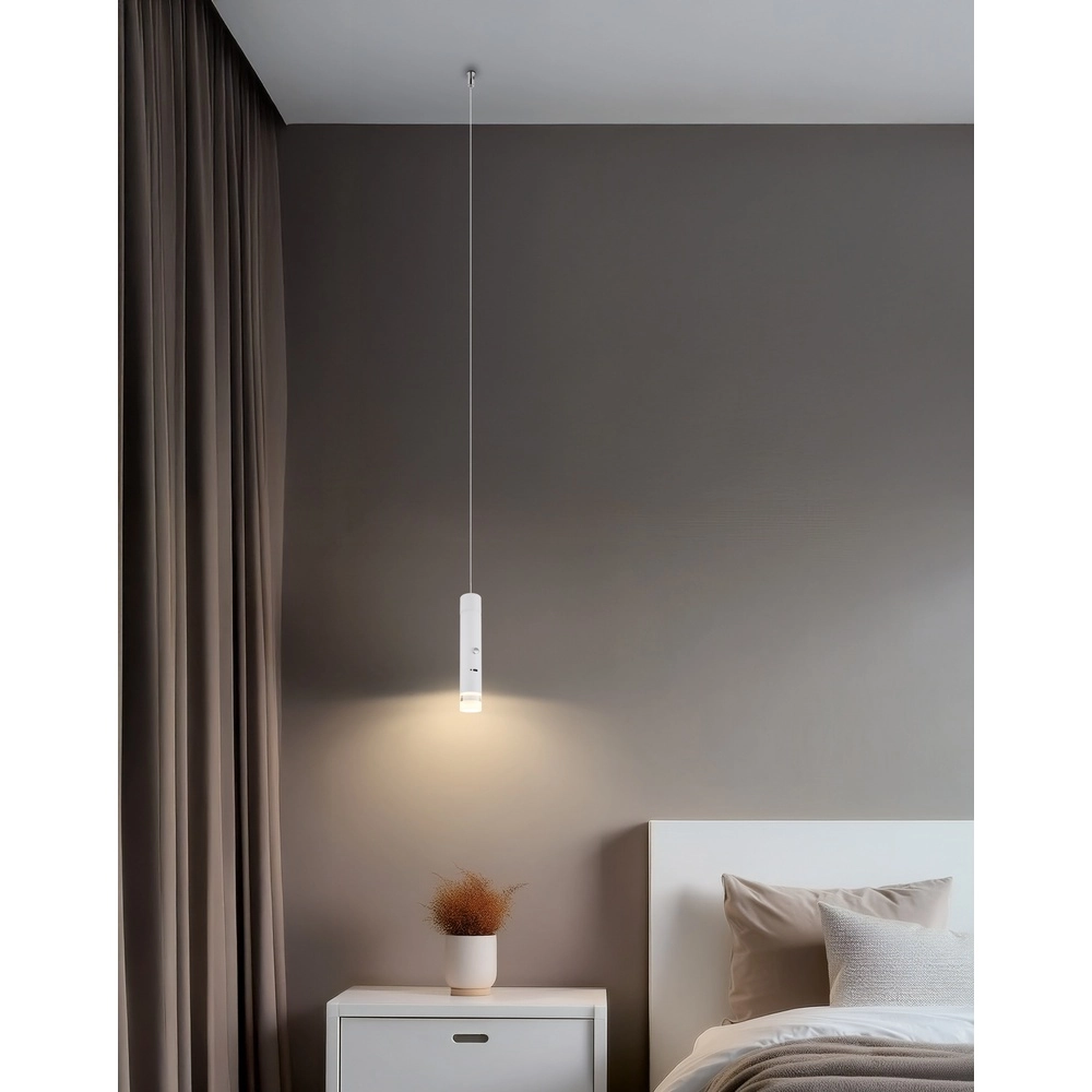 Strakke hanglamp Pelo wit Globo 9007371566358