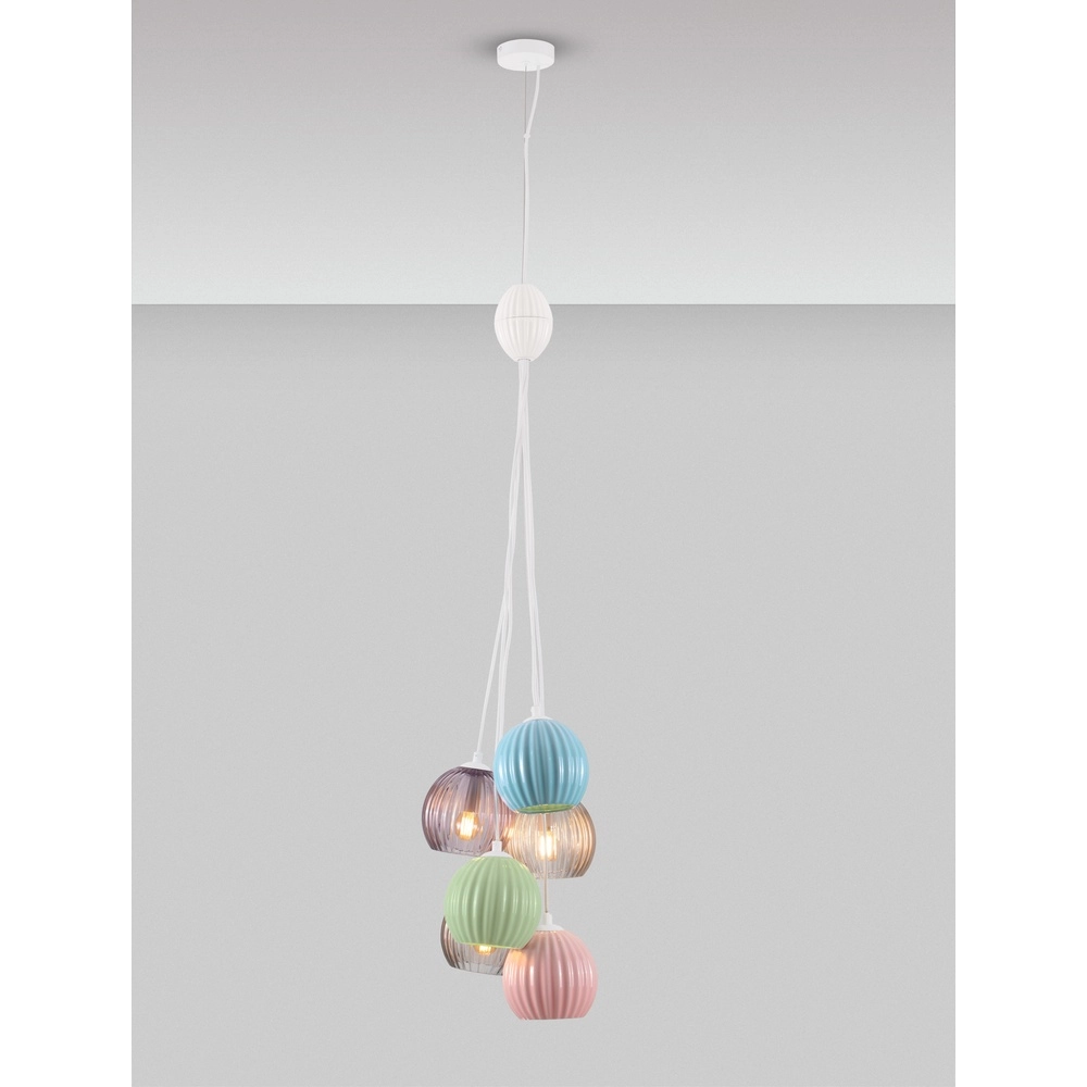 Gekleurde hanglamp Meline 6-lichts Lyora 5212017473998